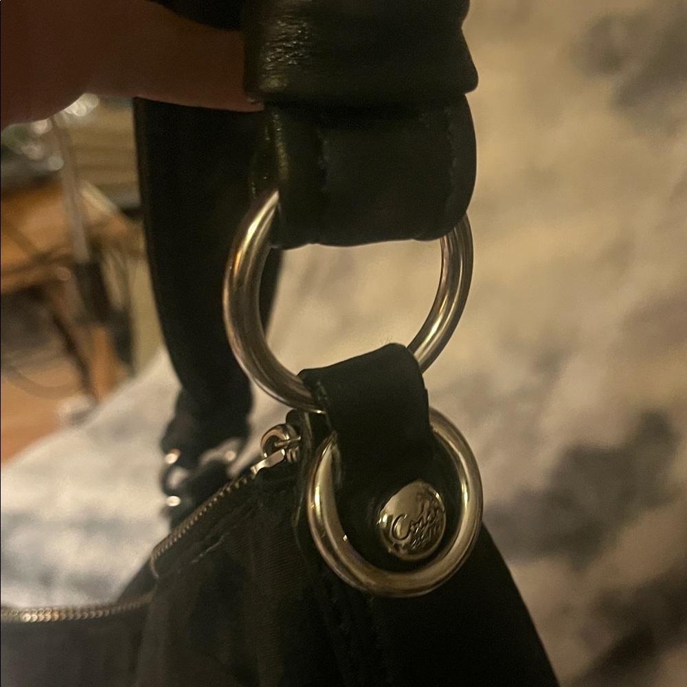 Coach Black Hobo Bag with Circle Pattern - Picture 7 of 9
